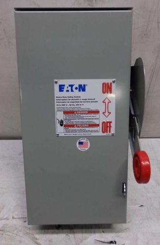 Eaton dh361nrk 30a,3p,600v/250dc, hd fusible safety switch, nema 3r for sale