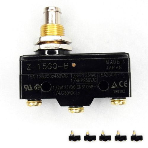 5 x z-15gq-b omron limit220v normal open panel mount plunger switch  z15gqb for sale