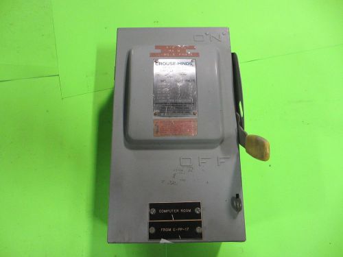 Crouse Hinds #HH361 30A 600V 1Ph Fusible Heavy Duty Safety Switch