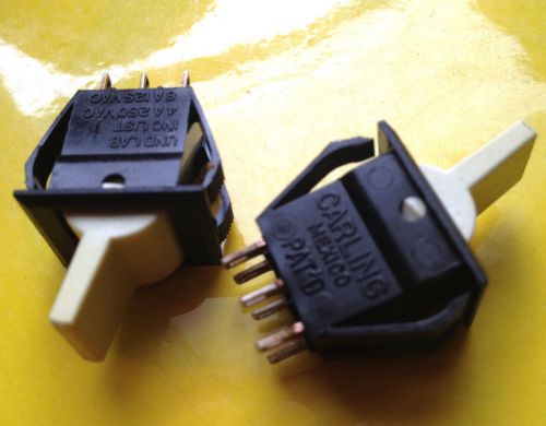10 pcs Carling Mini Toggle Switch DPDT 13 x 15 mm 4/8A 125/250v NOS