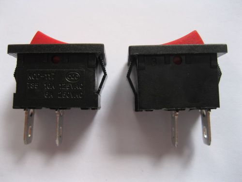 200 pcs rocker switch kcd1 on/off red cap 2pin 6a 10a  21x15mm for sale