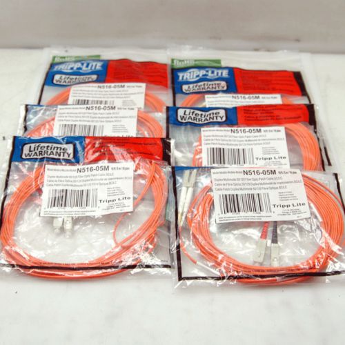 Lot of 6 NEW Tripplite N516-05M 50/125 Duplex Multimode Patch Cable SC/LC 5M
