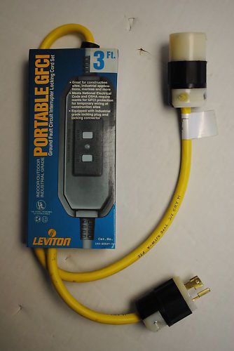 Leviton 3ft Portable Locking GFCI Cord Set 15amp125volt