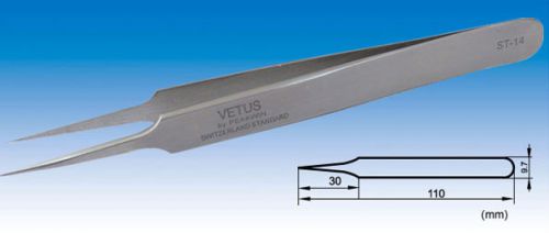 10 New Stainless Steel Vetus Tweezers ST-14