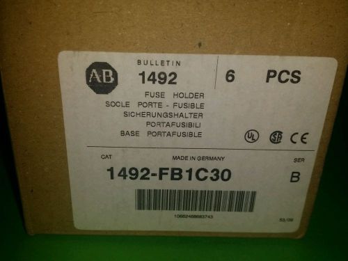 NEW ALLEN BRADLEY 1492-FB1C30 SER. B FUSE HOLDERS COMPLETE BOX OF 6 PCS