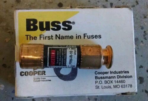 Box of 10 Buss Fusetron FRN-R-3 FUSE 3AMP 250V DUAL ELEMENT TIME DELAY