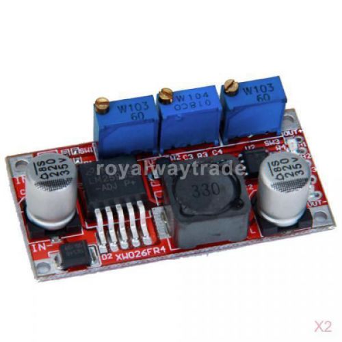 2x lm2596s dc-dc step-down adjustable power supply module - size 4.8x2.4x1.3cm for sale