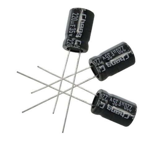 New 10 x 220uf 35v 105c radial electrolytic capacitor 8x12mm for sale