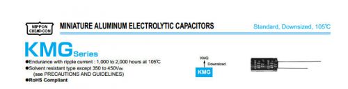 100pcs nippon chemi-con ncc kmg 50v 220uf electrolytic capacitor 10x12.5mm 105°c for sale
