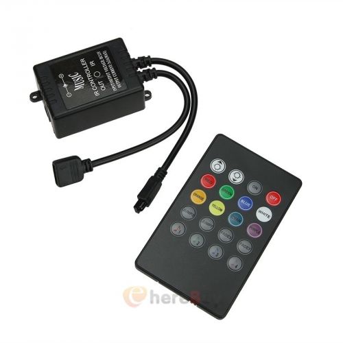 Music IR Controller 20key Remote Sound Sensor For 3528 5050 RGB LED Strip US