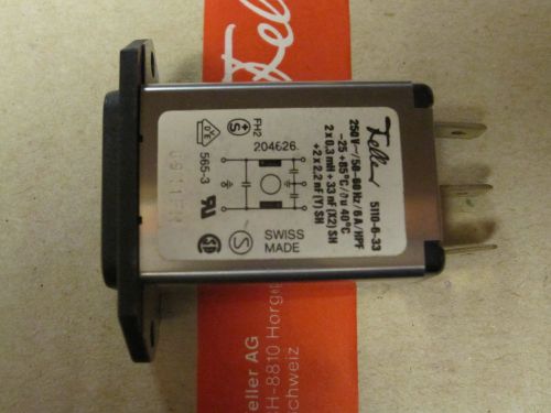10  new feller (shurter) 250vac 6a line filters w/iec power cord input for sale