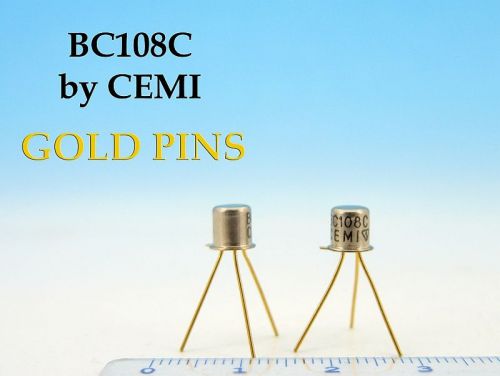 4x MATCHED CEMI BC108C Gold Pin Fuzz Face Transistors BC108