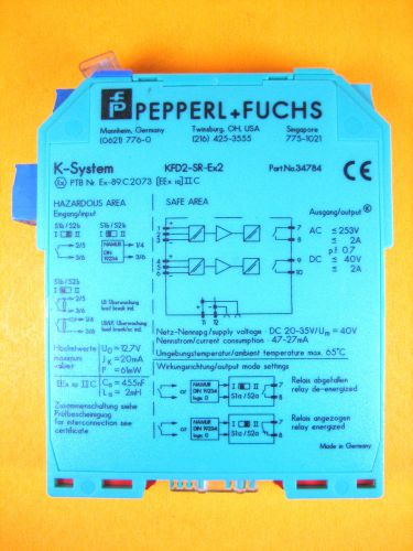 Pepperl+Fuchs -  34784 -  Isolated Switch Amplifier 2 Channel 24VDC KFD2-SR-Ex2