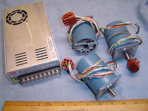 Three nos  stepper motors and 24vdc power supply for sale