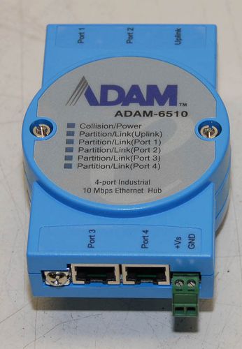 Adam-6510 4 port Industrial DIN mount hub NEW