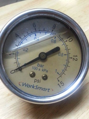 Worksmart ws-pe-gage-167 - 2.5 ss 15psi 1/4npt back mnt liqud case gauge for sale