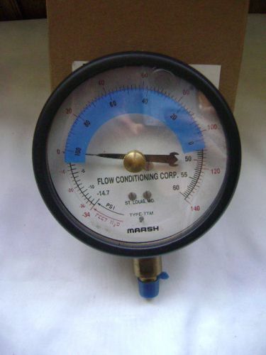 Vintage Marsh Hydronic Indicator Guage Flow Conditioning Corp. 140