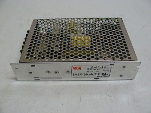 Mean well s-60-24 power supply input 100-240 vac 2 a output +24 v 2.5 amp for sale