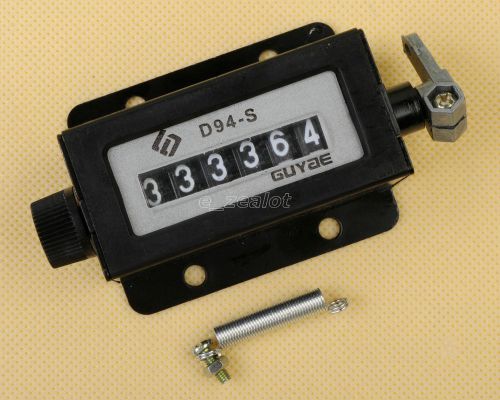 Black Casing 6 Digits Mechanical Pull Stroke Counter D94-S  Perfect