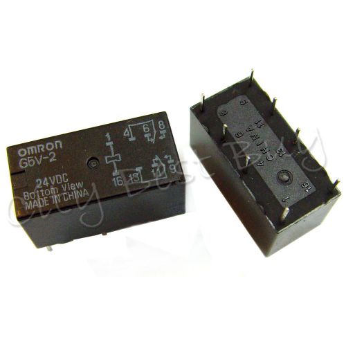 10 x omron g5v-2 dc24v 24vdc dpdt 8 pins 0.6a 2a 125vac 110vdc 30vdc power relay for sale