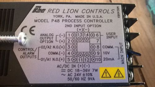 RED LION P4810111 PROCESS CONTR, 1/16DIN, DC, 2 RELAY, ANLG
