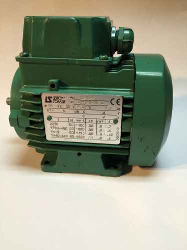 Leroy somer 3ls56/t ip55 08kw single phase ac electric induction motor 3/8&#034;shaft for sale