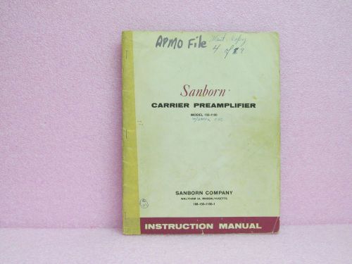 Sanborn/hp manual 150-1100 carrier preamplifier instruction manual for sale