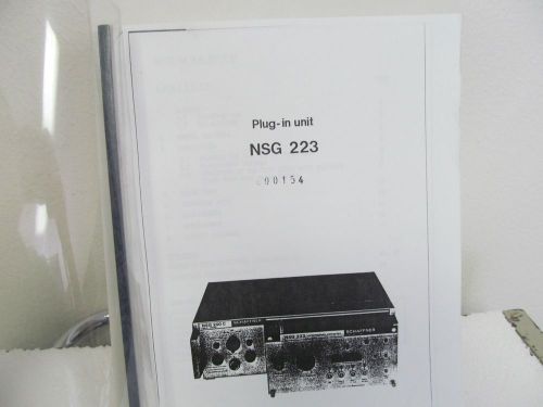 Schaffner NSG 223 Plug-In Unit Operation Manual