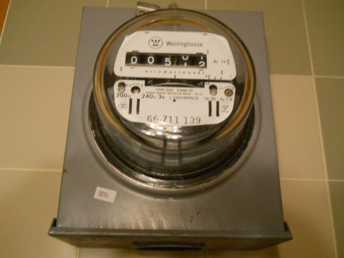 WESTINGHOUSE, ELECTRIC WATTHOUR METER,240V, 3W +ANCHOR ELECTIC BASE,125 A,600V