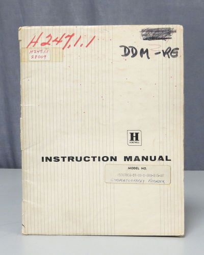 Honeywell Electronik 15 Chromatography Recorder Instruction Manual