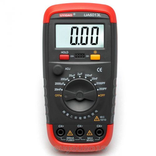 Ua6013l auto range digital capacitor capacitance tester meter with box new for sale