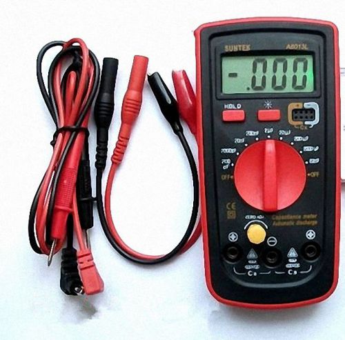 Lcd capacitance capacitor meter tester multimeter 200pf to 20mf a6013l for sale