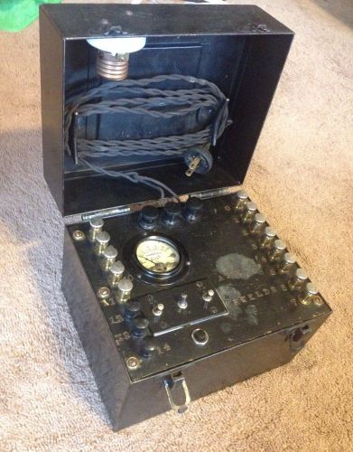 Rare Vintage AC Ammeter Tester Steampunk, NIN, Metal Box, Hoyt