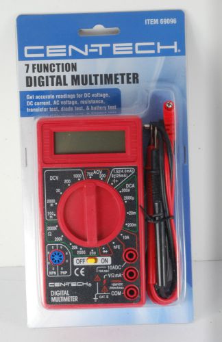 Cen-Tech Multimeter Digital Volt Ohm Am Meter 7-Function Volt Amp Meter NIP
