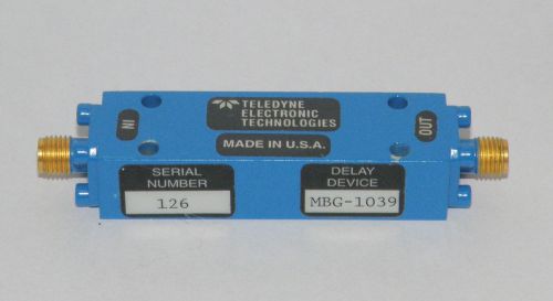 delay device MBG-1039 Fo=4.3GHz,BW=200MHz,T.D.=710nS,I.L.&lt;30dB.
