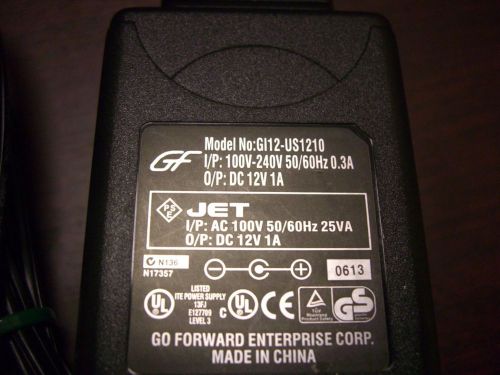 Genuine Go Forward GI12-US1210 Power Supply IP 110-240v 50/60hz 0.3a  OP 12v 1a