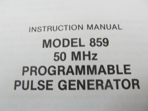 Wavetek 859 50 mhz programmable pulse generator instruct manual w/ sche rev 3/81 for sale