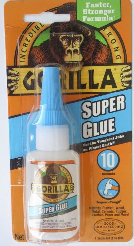 Gorilla Super Glue Bottle 20 grams, Clear 10 sec set