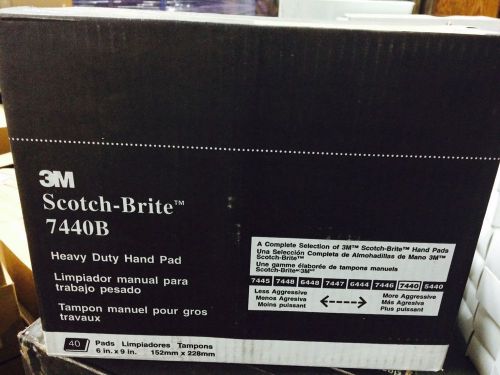 3M Scotch Brite Heavy Duty Hand Pad. 6&#034; X 9&#034;. Model 7440B. Qty 40/Box