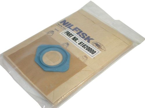 NEW PACKAGES OF 5 NILFISK VACUUM BAGS 81620000 - 12 AVAILABLE