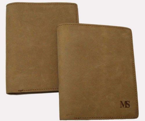 Handmade vintage men genuine cowhide leather wallet bag brown new co201 for sale
