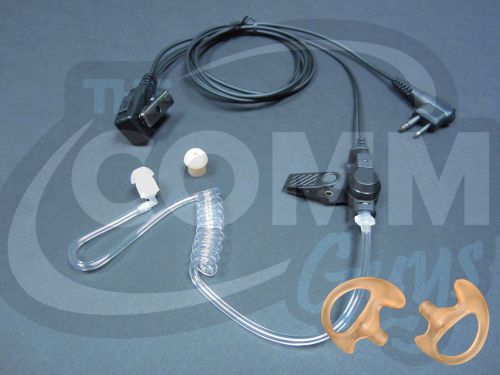 1-wire headset earpiece + earmolds for motorola cp200 cls rdx rdu radios ptt mic for sale