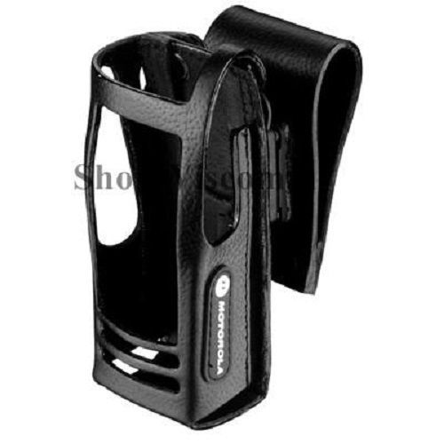 Motorola oem pmln5020c hard leather carry case with 3in swivel belt loop xpr6000 for sale