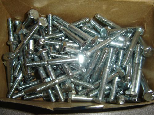 Lot of 100 hex cap screws bhc4 1/4-20 2&#034; length steel &amp; zinc for sale