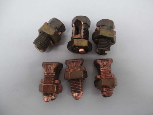 Lot 6 new burndy assorted ks23 14-2t ik-2db 6-2str split bolt connector d344514 for sale