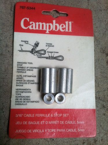 3/16In Cable Ferrules/Stop CAMPBELL CHAIN Cable Clamps/Ferrules B767-5344
