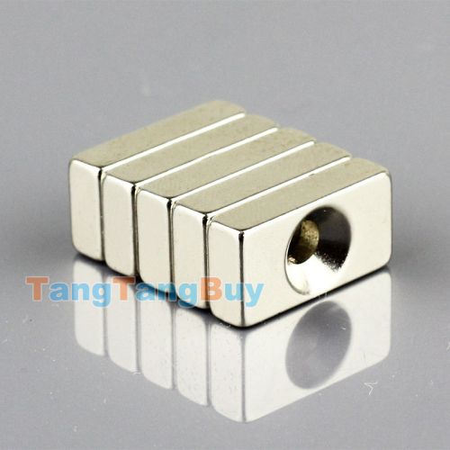 5pcs N35 Grade Strong Block Magnets 20mm*10mm*5mm Hole 5mm Rare Earth Neodymium