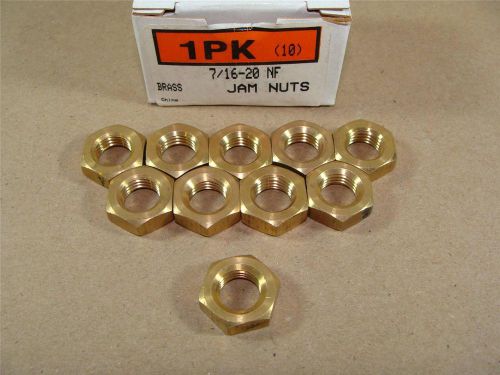 Box of (10) 7/16&#034;-20 nf brass jam nut 1/4&#034; thick new old stock **free shipping** for sale