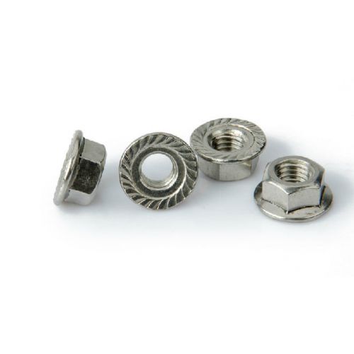 DIN6923 Hex Flange Nuts Metric A2 Stainless Steel (100pcs/lot)