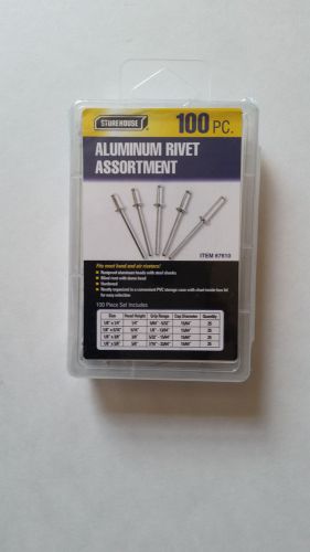 100 piece aluminum blind rivet assortment with organizer case for sale